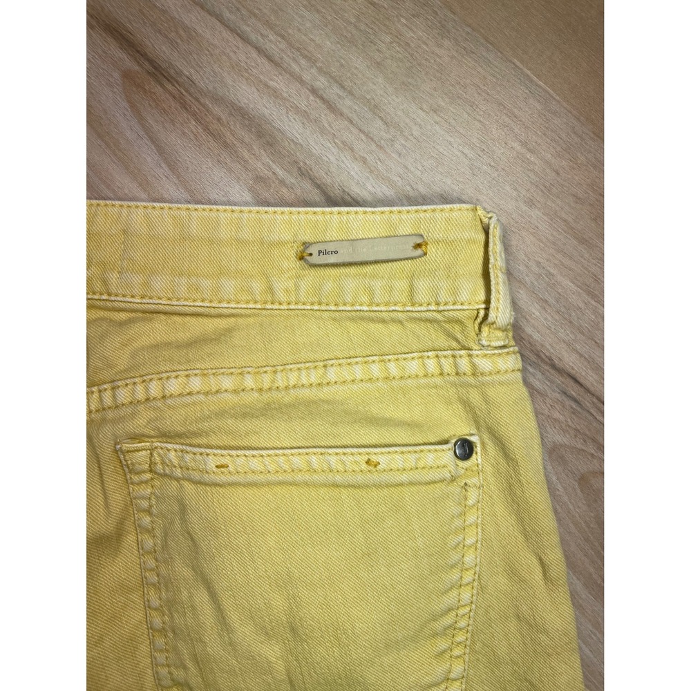 Pilcro and the Letterpress Stet Slim Jeans Yellow Low Rise Size 26 Anthropologie - Picture 11 of 12